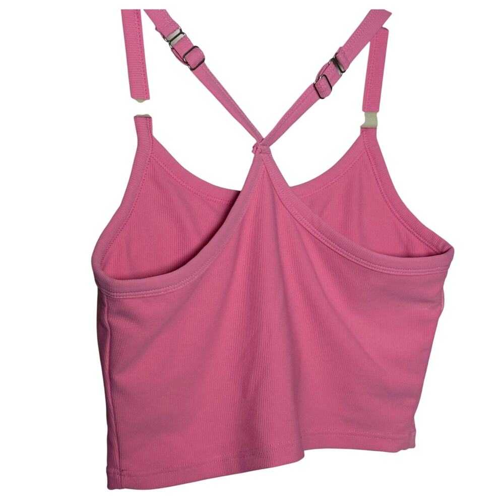 ALO Yoga Seamless Ribbed Favorite Bra Tank in Neon Bubblegum Sz. S - Picture 2 of 3
